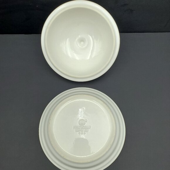 Pfaltzgraff Terrace White Round Covered Butter Dish Cheese Snack Dessert Dish - Picture 5 of 6